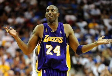 ORLANDO, FL - JUNE 14:  Kobe Bryant #24 of the Los Angeles Lakers reacts in the second half against the Orlando Magic in Game Five of the 2009 NBA Finals on June 14, 2009 at Amway Arena in Orlando, Florida.  NOTE TO USER:  User expressly acknowledges and agrees that, by downloading and or using this photograph, User is consenting to the terms and conditions of the Getty Images License Agreement.  (Photo by Ronald Martinez/Getty Images)