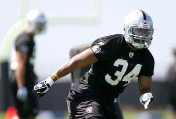 ALAMEDA, CA - MAY 08:  Mike Mitchell #34 of the Oakland Raiders runs drills during the Raiders minicamp at the team's permanent training facility on May 8, 2009 in Alameda, California.  (Photo by Ezra Shaw/Getty Images)