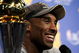 ORLANDO, FL - JUNE 14: Kobe Bryant #24 of the Los Angeles Lakers smiles during the post game news conference after the Lakers defeated the Orlando Magic 99-86 to win the NBA Championship in Game Five of the 2009 NBA Finals on June 14, 2009 at Amway Arena in Orlando, Florida. NOTE TO USER: User expressly acknowledges and agrees that, by downloading and or using this photograph, User is consenting to the terms and conditions of the Getty Images License Agreement. (Photo by Elsa/Getty Images)