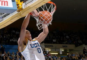 WESTWOOD, CA - FEBRUARY 4:  Drew Gordon #0 of the UCLA Bruins dunks against the USC Trojans on February 4, 2009 at Pauley Pavillion in Westwood, California.   UCLA won 76-60.   (Photo by Stephen Dunn/Getty Images)