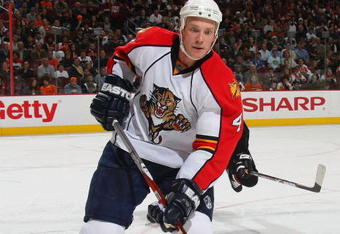 PHILADELPHIA - MARCH 26: Jay Bouwmeester #4 of the Florida Panthers skates against the Philadelphia Flyers on March 26, 2009 at the Wachovia Center in Philadelphia, Pennsylvania. (Photo by Bruce Bennett/Getty Images)