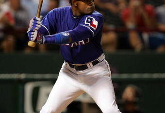 ARLINGTON, TX - AUGUST 6:  Sammy Sosa #21 of the Texas Rangers stands at bat against the Oakland Athletics at Rangers Ballpark August 6, 2007 in Arlington, Texas.  (Photo by Ronald Martinez/Getty Images)
