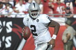 TAMPA, FL - DECEMBER 28: Quarterback JaMarcus Russell #2 of the Oakland Raiders sets to pass against the Tampa Bay Buccaneers at Raymond James Stadium on December 28, 2008 in Tampa, Florida.  (Photo by Al Messerschmidt/Getty Images)