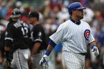 CHICAGO - JUNE 17: Geovany Soto #18 of the Chicago Cubs walks back to the dugout after making the last out against the Chicago White Sox on June 17, 2009 at Wrigley Field in Chicago, Illinois. The White Sox defeated the Cubs 4-1. (Photo by Jonathan Daniel/Getty Images)