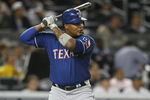 NEW YORK - JUNE 03:  Andruw Jones #25 of the Texas Rangers bats against the New York Yankees on June 3, 2009 at Yankee Stadium in the Bronx borough of New York City.  (Photo by Nick Laham/Getty Images)