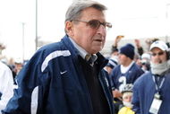 STATE COLLEGE - NOVEMBER 22:  Joe Paterno head coach of the Penn State Nittany Lions walks off the bus prior to the game against the Michigan State Spartans on November 22, 2008 at Beaver Stadium in State College, Pennsylvania.  (Photo by Joe Sargent/Getty Images)