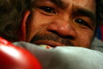 LAS VEGAS - MAY 02:  Manny Pacquiao of the Philippines hugs promoter Bob Arum after knocking out Ricky Hatton of England in the second round during their junior welterweight title fight at the MGM Grand Garden Arena May 2, 2009 in Las Vegas, Nevada.  (Photo by Al Bello/Getty Images)