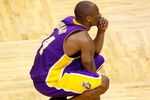 ORLANDO, FL - JUNE 14:  Kobe Bryant #24 of the Los Angeles Lakers reacts during the game against the Orlando Magic in Game Five of the 2009 NBA Finals on June 14, 2009 at Amway Arena in Orlando, Florida.  The Lakers won 99-86.  NOTE TO USER:  User expressly acknowledges and agrees that, by downloading and or using this photograph, User is consenting to the terms and conditions of the Getty Images License Agreement.  (Photo by Chris Graythen/Getty Images)