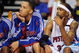 AUBURN HILLS, MI - APRIL 26:  (L-R) Tayshaun Prince #22 and Richard Hamilton #32 of the Detroit Pistons sit on the bench in Game Four of the Eastern Conference Quarterfinals against the Cleveland Cavaliers during the 2009 NBA Playoffs at the Palace of Auburn Hills on April 26, 2009 in Auburn Hills, Michigan.  The Cavaliers won 99-78.  NOTE TO USER: User expressly acknowledges and agrees that, by downloading and or using this photograph, User is consenting to the terms and conditions of the Getty Images License Agreement.  (Photo by Gregory Shamus/Getty Images)