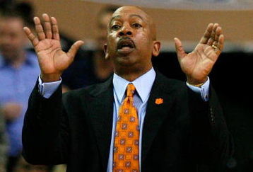 ATLANTA - MARCH 12:  Head coach Oliver Purnell of the Clemson Tigers directs his team in the final minutes against the Georgia Tech Yellow Jackets during day one of the 2009 ACC Men's Basketball Tournament on March 12, 2009 at the Georgia Dome in Atlanta, Georgia.  (Photo by Kevin C. Cox/Getty Images)