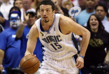 ORLANDO, FL - JUNE 11:  Hedo Turkoglu #15 of the Orlando Magic moves the ball up court in Game Four of the 2009 NBA Finals against the Los Angeles Lakers at Amway Arena on June 11, 2009 in Orlando, Florida.  The Lakers won 99-91 in overtime and lead the series 3-1.  NOTE TO USER: User expressly acknowledges and agrees that, by downloading and or using this photograph, User is consenting to the terms and conditions of the Getty Images License Agreement. (Photo by Elsa/Getty Images)