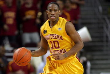 LOS ANGELES, CA - JANUARY 15:  DeMar DeRozan #10 of USC dribbles the ball upcourt in the second half against Arizona State at Galen Center on January 15, 2009 in Los Angeles, California.  The Trojans defeated the Sun Devils 61-49.  (Photo by Victor Decolongon/Getty Images)