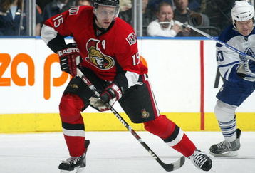 TORONTO - APRIL 11:  Dany Heatley #15 of the Ottawa Senators skates with the puck in a game against the Toronto Maple Leafs on April 11, 2009 at the Air Canada Centre in Toronto, Ontario. The Leafs defeated the Senators on the strength of a 3 goal performance by Boyd Devereaux #22. (Photo by Claus Andersen/Getty Images) 