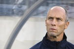 NASHVILLE, TN - APRIL 1:  Head Coach Bob Bradley of the United States looks on from the bench area prior to a FIFA 2010 World Cup Qualifying match against Trinidad and Tobago on April 1, 2009 at LP Field in Nashville, Tennessee. The United States defeated Trinidad and Tobago 3-0. (Photo by Jonathan Daniel/Getty Images)