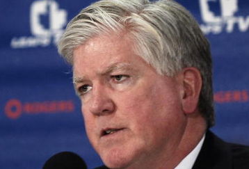 TORONTO - NOVEMBER 29:   Brian Burke speaks to the media after being named President and General Manger of the Toronto Maple Leafs November 29, 2008 at the Air Canada Centre in Toronto, Ontario, Canada. (Photo by Brad White/Getty Images)