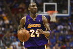 ORLANDO, FL - JUNE 14:  Kobe Bryant #24 of the Los Angeles Lakers moves the ball against the Orlando Magic in Game Five of the 2009 NBA Finals on June 14, 2009 at Amway Arena in Orlando, Florida. The Lakers won 99-86. NOTE TO USER:  User expressly acknowledges and agrees that, by downloading and or using this photograph, User is consenting to the terms and conditions of the Getty Images License Agreement. (Photo by Elsa/Getty Images) 