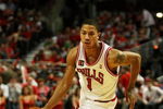 CHICAGO - APRIL 30: Derrick Rose #1 of the Chicago Bulls drives against the Boston Celtics in Game Six of the Eastern Conference Quarterfinals during the 2009 NBA Playoffs at the United Center on April 30, 2009 in Chicago, Illinois. The Bulls defeated the Celtics 128-127 in triple-overtime. NOTE TO USER: User expressly acknowledges and agreees that, by downloading and/or using this Photograph, User is consenting to the terms and conditions of the Getty Images License Agreement. (Photo by Jonathan Daniel/Getty Images)
