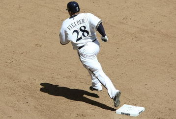 MILWAUKEE - MAY 14: Prince Fielder #28 of the Milwaukee Brewers runs the bases after hitting a home run during the 5th inning against the Florida Marlins on May 14, 2009 at Miller Park in Milwaukee, Wisconsin. The Brewers defeated the Cubs 5-3. (Photo by Jonathan Daniel/Getty Images)