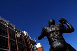 NORMAN, OK - OCTOBER 18:  A statue of former Heisman Trophy winner, Jason White at Oklahoma Memorial Stadium on October 18, 2008 in Norman, Oklahoma.  (Photo by Ronald Martinez/Getty Images)