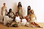 LONDON, ENGLAND - JUNE 18:  Tennis players (L-R) Vera Zvonareva, Venus Williams, Serena Williams, Anne Keothavong, Ana Ivanovic and Elena Dementieva pose during a studio session at The Ralph Lauren Sony Ericsson WTA Tour Pre-Wimbledon Party hosted by Richard Branson at The Roof Gardens on June 18, 2009 in London, England.  (Photo by Carter Berg/Ralph Lauren via Getty Images for WTA)