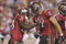 TAMPA, FL - AUGUST 30:  Running back Lionel Gates #28 and and tight end Keith Heinrich #87 of the Tampa Bay Buccaneers celebrate a touchdown against the Houston Texans in a pre-season game at Raymond James Stadium on August 30, 2007 in Tampa, Florida.  The Bucs won 31-24. (Photo by Al Messerschmidt/Getty Images)