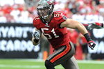 TAMPA, FL - NOVEMBER 30: Linebacker Barrett Ruud #51 of the Tampa Bay Buccaneers sets on defense against the New Orleans Saints at Raymond James Stadium on November 30, 2008 in Tampa, Florida.  (Photo by Al Messerschmidt/Getty Images) 