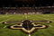 NEW ORLEANS - SEPTEMBER 25:  An interior view of the field showing the New Orleans Saints logo, a fleur-de-lis, in the newly refurbished Superdome prior to the Monday Night Football game between the Atlanta Falcons and the New Orleans Saints on September 25, 2006 at the Superdome in New Orleans, Louisiana.  Tonight's game marks the first time since Hurricane Katrina struck last August, that the Superdome, which served as a temporary shelter to thousands of stranded victims in the wake of Katrina, has played host to an NFL game.  (Photo by Ronald Martinez/Getty Images)