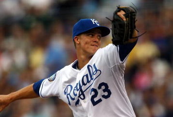 KANSAS CITY, MO - JUNE 17:  Starting pitcher Zack Greinke #23 of the Kansas City Royals pitches during the game against the Arizona Diamondbacks on June 17, 2009 at Kauffman Stadium in Kansas City, Missouri.  (Photo by Jamie Squire/Getty Images)