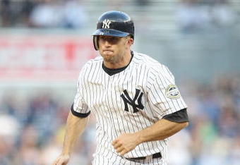 NEW YORK - APRIL 18:  Brett Gardner #11 of the New York Yankees runs the bases against the Cleveland Indians at Yankee Stadium on April 18, 2009 in the Bronx borough of New York City.  (Photo by Nick Laham/Getty Images)