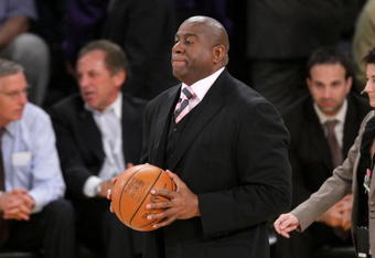 LOS ANGELES, CA - JUNE 4:  Former NBA player Magic Johnson attends game one of the NBA Finals between the Los Angeles Lakers and the Orlando Magic at Staples Center on June 4, 2009 in Los Angeles, California. (Photo by Noel Vasquez/Getty Images)