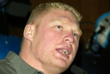 NEW YORK - MARCH 11:  Wrestler Brock Lesnar attends a press conference to promote Wrestlemania XX at Planet Hollywood March 11, 2004 in New York City.  (Photo by Peter Kramer/Getty Images)