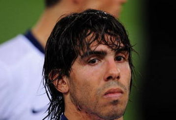 ROME - MAY 27:  Carlos Tevez of Manchester United reacts after Barcelona won the UEFA Champions League Final match between Barcelona and Manchester United at the Stadio Olimpico on May 27, 2009 in Rome, Italy. Barcelona won 2-0.  (Photo by Shaun Botterill/Getty Images)