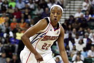 YPSILANTI, MI - OCTOBER 05:  Alexis Hornbuckle #22 of the Detroit Shock moves across the court during the game against the San Antonio Silver Stars in Game Three of the WNBA Finals on October 5, 2008 at Eastern Michigan University Convocation Center in Ypsilanti, Michigan.  The Shock won 76-60 and won the WNBA Championship.  NOTE TO USER: User expressly acknowledges and agrees that, by downloading and or using this Photograph, User is consenting to the terms and conditions of the Getty Images License Agreement.  (Photo by Domenic Centofanti/Getty Images)