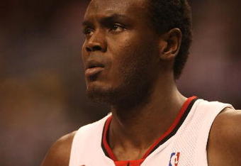 PHILADELPHIA - APRIL 30:  Samuel Dalembert #1 of the Philadelphia 76ers looks on against the Orlando Magic during Game Six of the Eastern Conference Quarterfinals at Wachovia Center on April 30, 2009 in Philadelphia, Pennsylvania. NOTE TO USER: User expressly acknowledges and agrees that, by downloading and or using this photograph, User is consenting to the terms and conditions of the Getty Images License Agreement.  (Photo by Nick Laham/Getty Images)