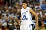 DETROIT - APRIL 06:  Danny Green #14 of the North Carolina Tar Heels reacts while taking on the Michigan State Spartans during the 2009 NCAA Division I Men's Basketball National Championship game at Ford Field on April 6, 2009 in Detroit, Michigan.  (Photo by Streeter Lecka/Getty Images)