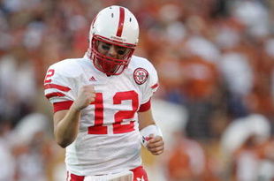 AUSTIN, TX - OCTOBER 27:  Back-up quarterback Joe Ganz #12 of the Nebraska Cornhuskers celebrates a touchdown against the Texas Longhorns in the fourth quarter at Darrell K Royal-Texas Memorial Stadium October 27, 2007 in Austin, Texas.  Texas won 28-25.  (Photo by Brian Bahr/Getty Images)