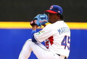 SAN JUAN, PUERTO RICO - MARCH 07:  Pedro Martinez #45  of The Dominican Republic in action against The Netherlands during the 2009 World Baseball Classic Pool D match on March 7, 2009 at Hiram Bithorn Stadium in San Juan, Puerto Rico.  (Photo by Al Bello/Getty Images)