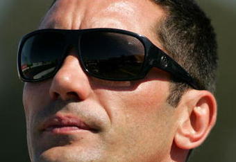 SONOMA, CA - JUNE 19:  Max Papis, driver of the #13 GEICO Toyota, looks on during qualifying for the NASCAR Sprint Cup Series Toyota/Save Mart 350 at the Infineon Raceway on June 19, 2009 in Sonoma, California.  (Photo by Todd Warshaw/Getty Images)