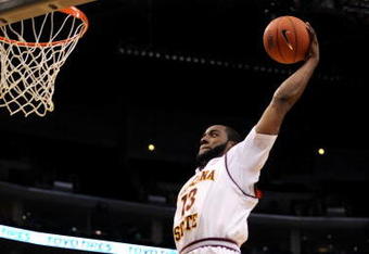 LOS ANGELES, CA - MARCH 12:  Guard James Harden #13 of the Arizona State Sun Devils goes up for a dunk against the Arizona Wildcats during the Pacific Life Pac-10 Men's Basketball Tournament at the Staples Center on March 12, 2009 in Los Angeles, California.  (Photo by Harry How/Getty Images)