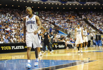 ORLANDO, FL - JUNE 14:  Rafer Alston #1 of the Orlando Magic walks across the court in Game Five of the 2009 NBA Finals against the Los Angeles Lakers on June 14, 2009 at Amway Arena in Orlando, Florida. The Lakers won 99-86.  NOTE TO USER:  User expressly acknowledges and agrees that, by downloading and or using this photograph, User is consenting to the terms and conditions of the Getty Images License Agreement. (Photo by Ronald Martinez/Getty Images) 