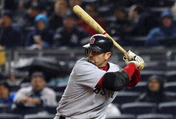 NEW YORK - MAY 04:  Jason Varitek #33 of the Boston Red Sox bats against of the New York Yankees on May 4, 2009 at Yankee Stadium in the Bronx borough of New York City. The Red Sox defeated the Yankees 6-4.  (Photo by Jim McIsaac/Getty Images)