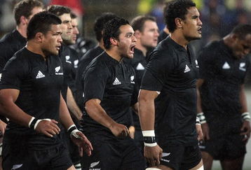 WELLINGTON, NEW ZEALAND - JUNE 20:  Piri Weepu of the All Blacks leads the haka before the Second Test match between the New Zealand All Blacks and France at Westpac Stadium on June 20, 2009 in Wellington, New Zealand.  (Photo by Hannah Johnston/Getty Images)