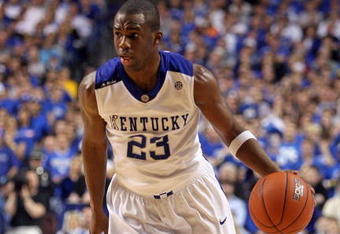 LEXINGTON, KY - FEBRUARY 21:  Jodie Meeks #23 of the Kentucky Wildcats dribbles the ball during the SEC game against the Tennessee Volunteers at Rupp Arena on February 21, 2009 in Lexington, Kentucky.  (Photo by Andy Lyons/Getty Images)
