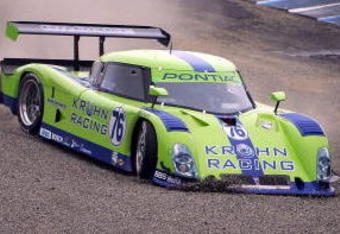 MONTEREY, CA - MAY 19:  Tracy Krohn and Nic Jonsson drive the #76 Krohn Racing Pontiac Riley off course during the Rolex Sports Car Series Daytona Prototypes qualifying during US Sports Car Invitational on May 19, 2007 at Mazda Raceway Laguna Seca in Monterey, California.  (Photo by Donald Miralle/Getty Images)