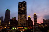 PITTSBURGH - JUNE 04:  The Pittsburgh skyline during game six of the 2008 NHL Stanley Cup Finals between the Detroit Red Wings and the Pittsburgh Penguins at Mellon Arena on June 4, 2008 in Pittsburgh. Pennsylvania. The Red Wings defeated the Penguins 3-2 to win the Stanley Cup Finals 4 games to 2.  (Photo by A. J. Messier/Getty Images)