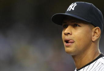 NEW YORK - JUNE 18:  Alex Rodriguez #13 of The New York Yankees looks on against The Washington Nationals during their game on June 18th, 2009 at Yankee Stadium in the Bronx Borough of New York.  (Photo by Al Bello/Getty Images)