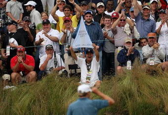 FARMINGDALE, NY - JUNE 21:  Ricky Barnes reacts to his birdie putt on the 17th hole during the continuation of the third round of the 109th U.S. Open on the Black Course at Bethpage State Park on June 21, 2009 in Farmingdale, New York.  (Photo by Andrew Redington/Getty Images)
