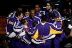 ORLANDO, FL - JUNE 14:  The Los Angeles Lakers led by Lamar Odom #7 in the middle gather before taking on the Orlando Magic in Game Five of the 2009 NBA Finals on June 14, 2009 at Amway Arena in Orlando, Florida.  NOTE TO USER:  User expressly acknowledges and agrees that, by downloading and or using this photograph, User is consenting to the terms and conditions of the Getty Images License Agreement.  (Photo by Chris Graythen/Getty Images)