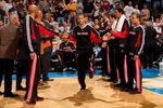 DENVER - MARCH 05:  Brandon Roy #7 of the Portland Trail Blazers is introduced prior to facing the Denver Nuggets during NBA action at the Pepsi Center on March 5, 2009 in Denver, Colorado. The Nuggets defeated the Trail Blazers 106-90. NOTE TO USER: User expressly acknowledges and agrees that, by downloading and/or using this Photograph, user is consenting to the terms and conditions of the Getty Images License Agreement.  (Photo by Doug Pensinger/Getty Images)