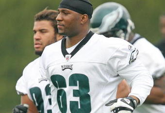 PHILADELPHIA - MAY 1: Defensive lineman Bryan Smith #63 of the Philadelphia Eagles run during minicamp practice at the NovaCare Complex on May 1, 2009 in Philadelphia, Pennsylvania. (Photo by Hunter Martin/Getty Images)
